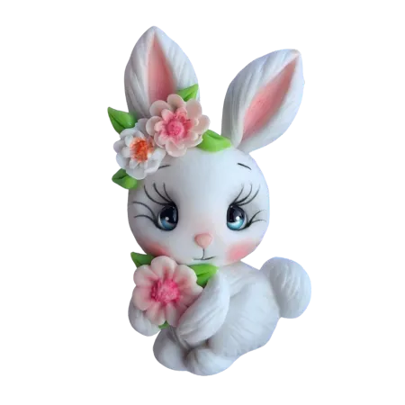 Molde de Silicone Coelho Florzinha Cut - Cód 2225