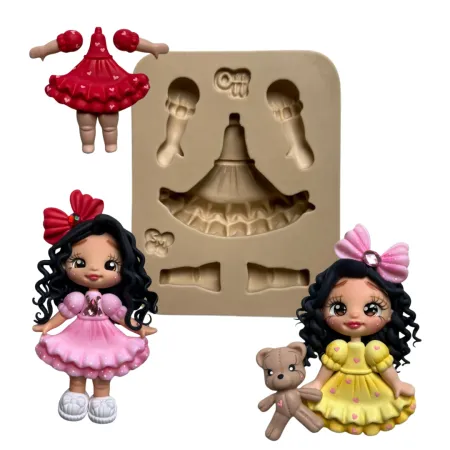 Molde de Silicone Corpinho Mini Encantos Babadinho Duplo - Cód 2115
