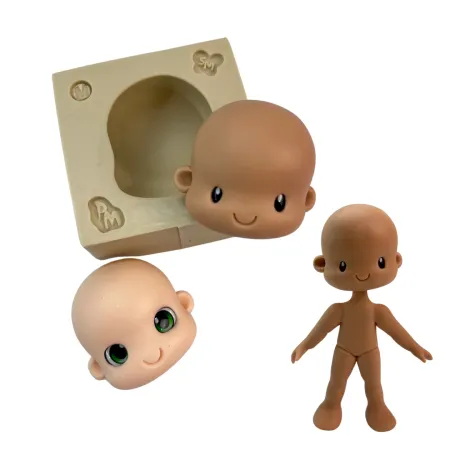 Molde de Silicone Fábrica de Bonecos - Cabecinha M Cód 2048