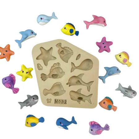 Molde de Silicone Kit Fundo do Mar Modelo 2 - cód 2052