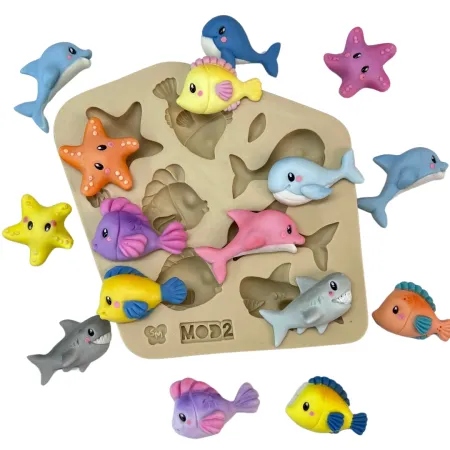 Molde de Silicone Kit Fundo do Mar Modelo 2 - cód 2052