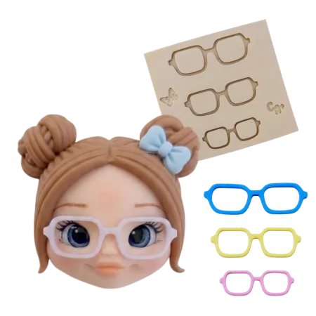 Molde de Silicone Kit Óculos Quadrado - cód 2324