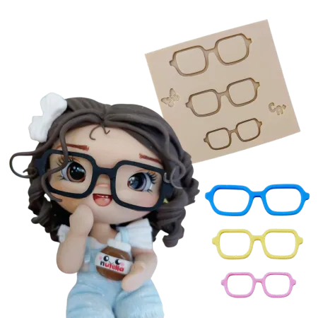 Molde de Silicone Kit Óculos Quadrado - cód 2324