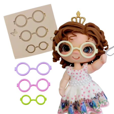 Molde de Silicone Kit Óculos Redondo - cód 2323