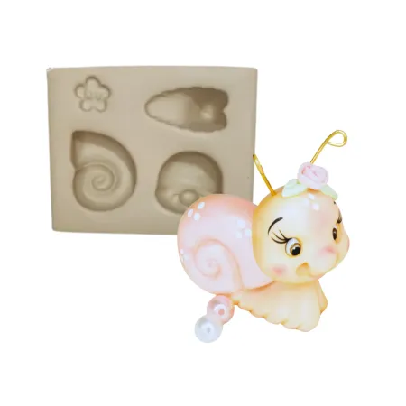 Molde de Silicone Mag Caracol Bosque Aplique - cód 1996
