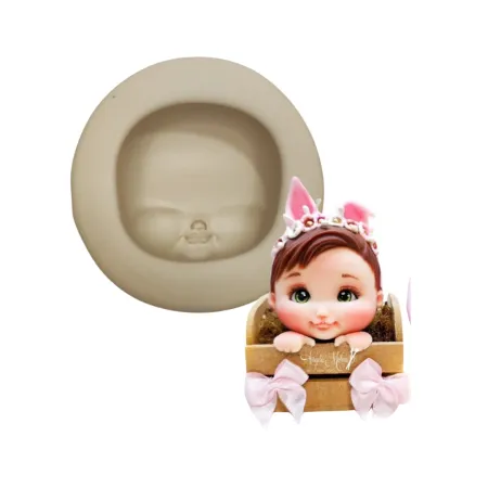 Molde de Silicone Mag Rostinho Bebezinho M - cód 1807
