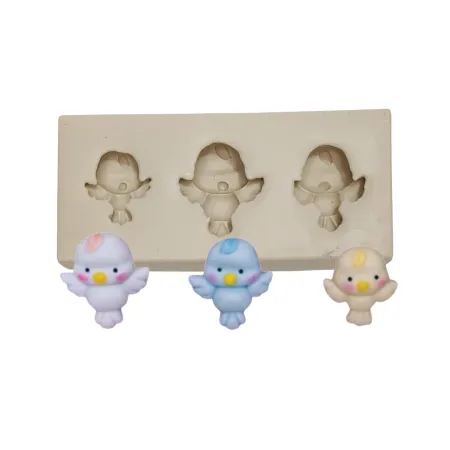 Molde de Silicone Mag Trio de Passarinhos - cód 1889