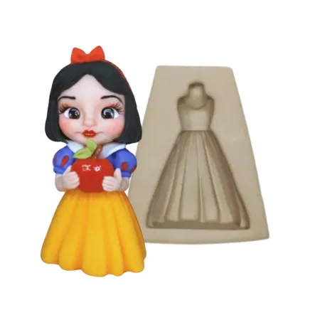 Molde de Silicone Mag Vestido Princesa Encantada - cód 1947
