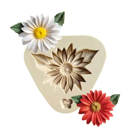 Molde de Silicone Margarida com Folhas - Cód 1732