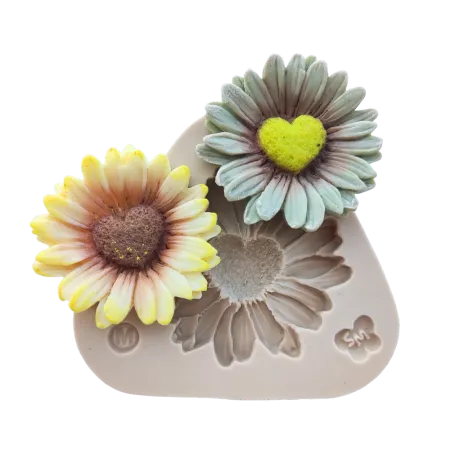 Molde de Silicone Margarida Coração M - Cód 2307