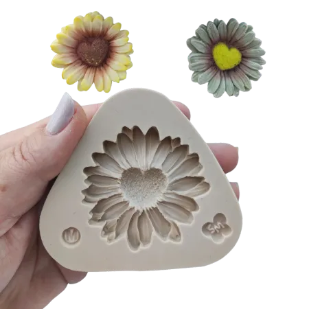 Molde de Silicone Margarida Coração M - Cód 2307