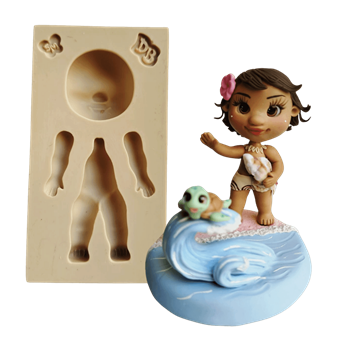 Molde de Silicone Menina da Ilha Baby - Cód 1703