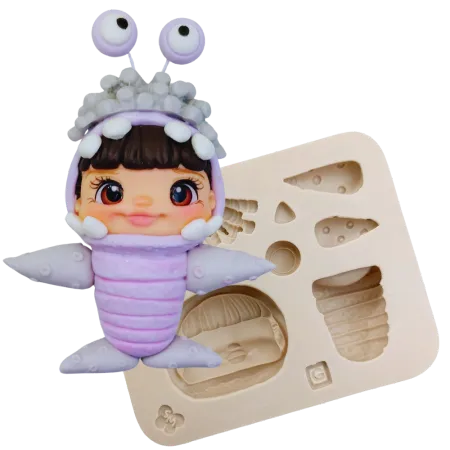 Molde de Silicone Menina Monstro G - cód 1767