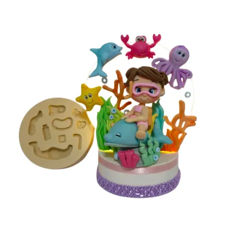 Molde de Silicone  Mergulhador Paixão P - Cód 2184