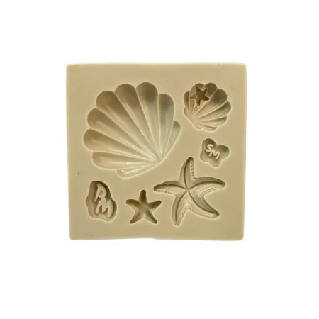 Molde de Silicone Mundo Marinho Apliques Conchas e Estrelas do Mar - Cód 2058