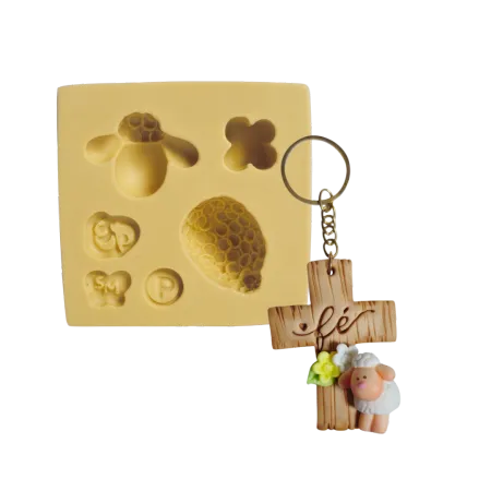 Molde de Silicone Ovelhinha Paixão P - Cód 2245