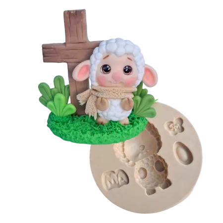 Molde de Silicone Ovelhinha Pompom Cut - Cód 2234