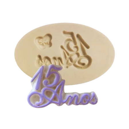 Molde de Silicone Placa 15 anos - Cód 002
