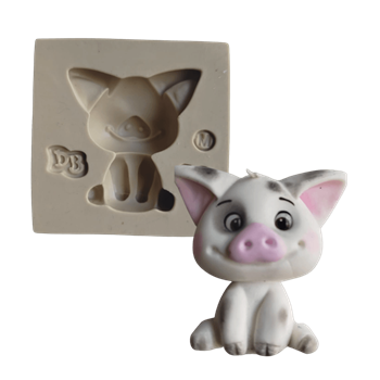 Molde de Silicone Porquinho da ilha M - Cód 1686