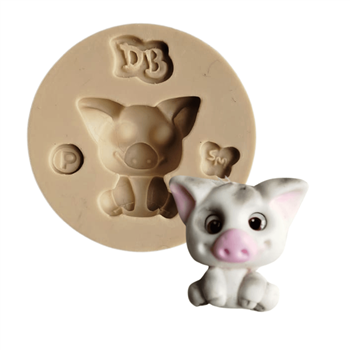 Molde de Silicone Porquinho da ilha P - Cód 1685