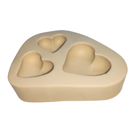 Molde de Silicone Trio de corações - Cód 461