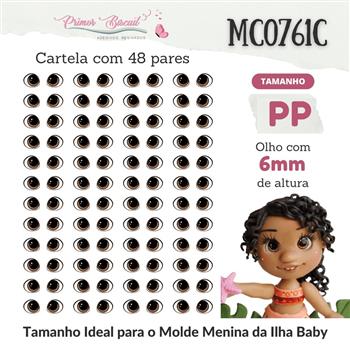 Olho Resinado MC0761C Castanho Claro Tamanho PP - 6mm