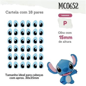 Olhos Resinados - Olhos stitch - 15mm