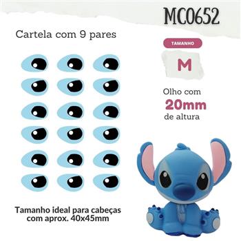 Olhos Resinados - Olhos stitch - 20mm