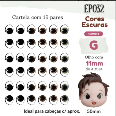 Olhos Resinados - EP032 G 11mm