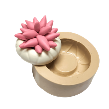 Molde de Silicone Vasinho Redondo 3D Geométrico - Cód 772