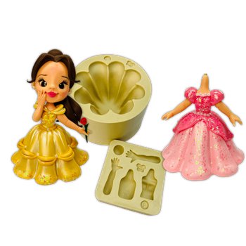 Molde de Silicone Vestido Princesa Encantada P - Cód 1484