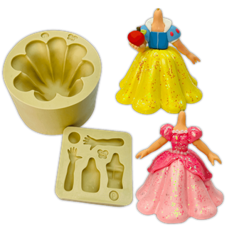 Molde de Silicone Vestido Princesa Encantada P - Cód 1484