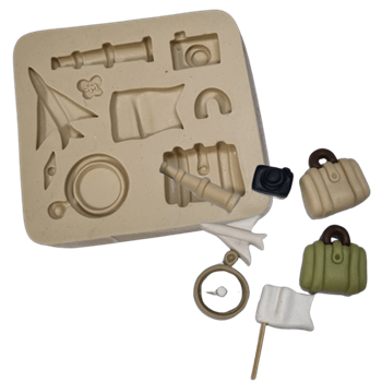 Molde de Silicone Volta ao Mundo Kit Viagem Paixão - Cód 1203