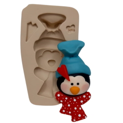 Molde de Silicone Rosto Pinguim Country - Cód 940