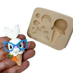 Molde de Silicone Sorvete de Casquinha - Cód 506