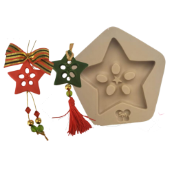 Molde de Silicone Tag Estrela Vazada - Cód 1113