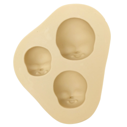 Molde de Silicone Trio de Cabeças Modeladas Pequenas