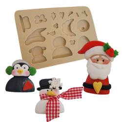 Molde de Silicone Trio Natalino - Cod 1364