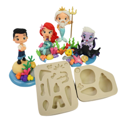 Molde de Silicone Turma do mar encantado - P - Cód 1045