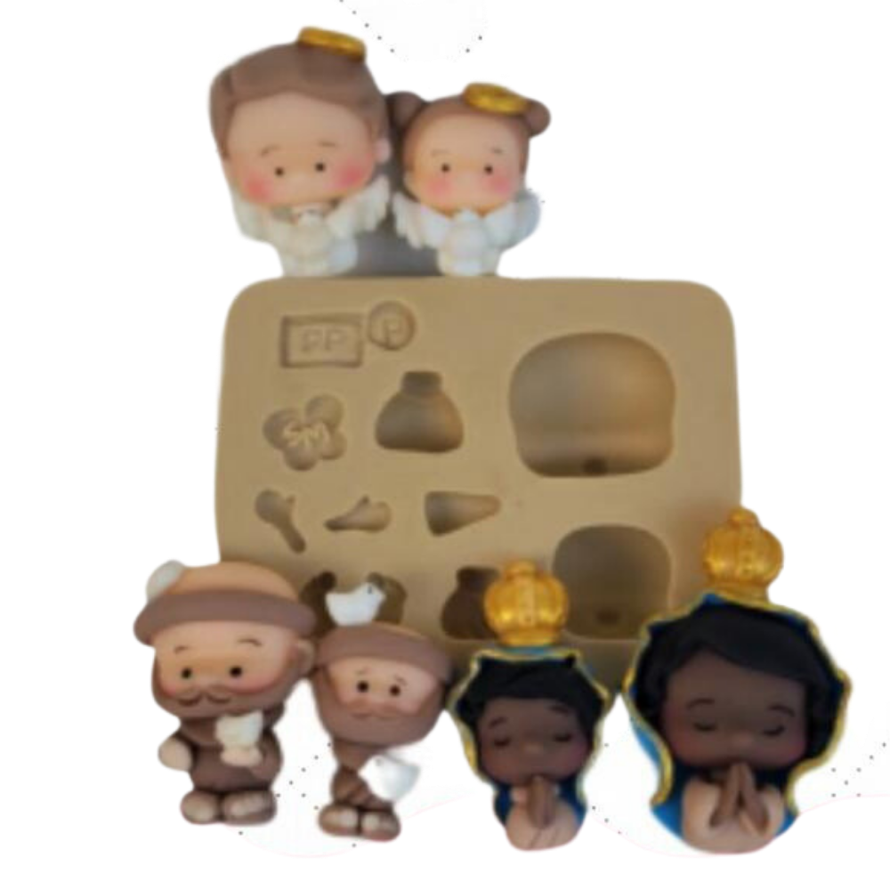Molde de Silicone - Abençoados PP e P - Cód 1063