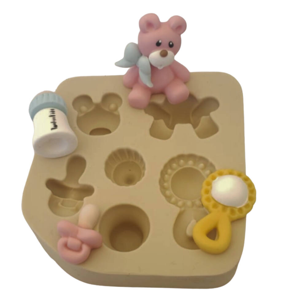 Molde de Silicone Aplique Acessórios Baby - Cód 1336
