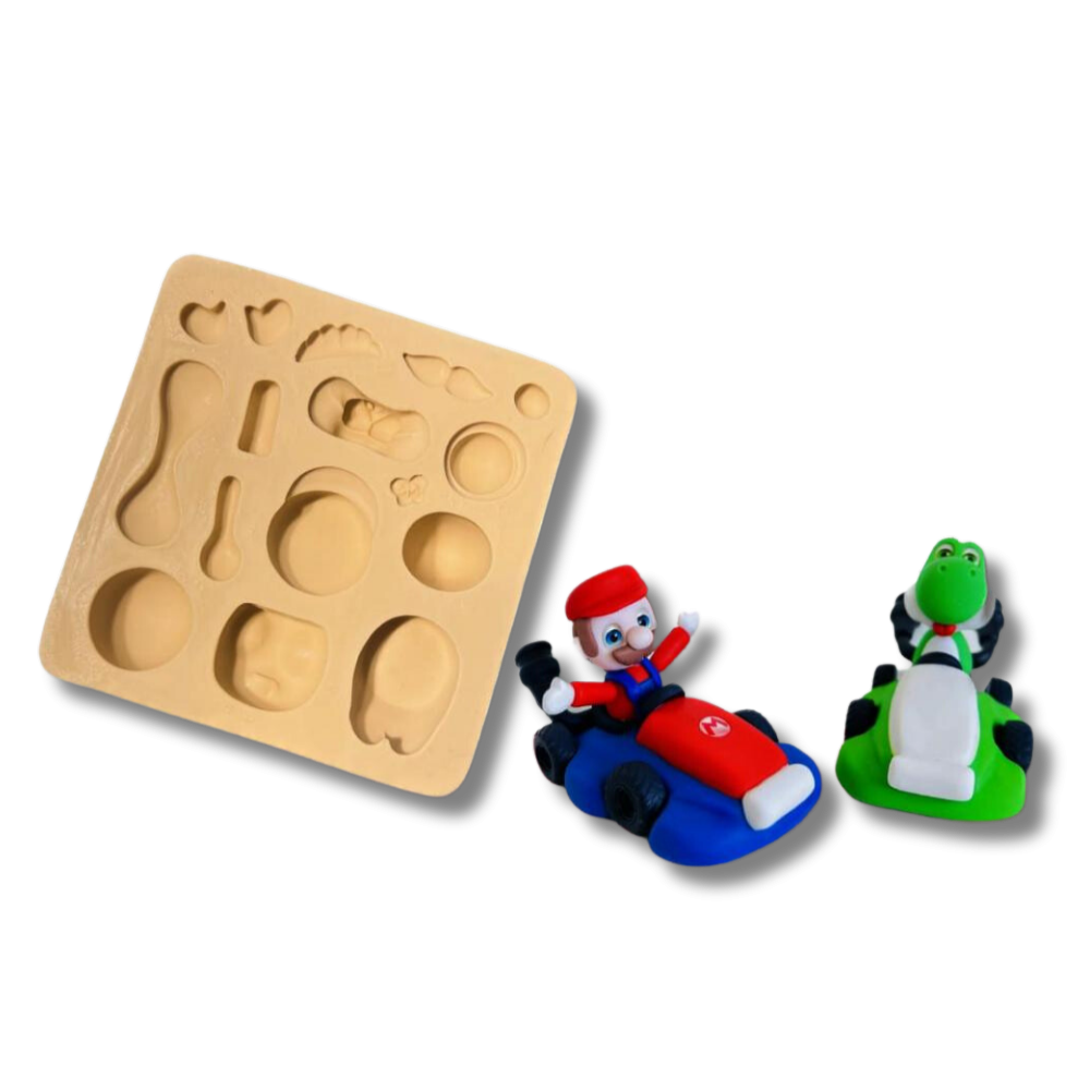 Molde de Silicone Aplique Acessórios Carro Kart - Cód 1247