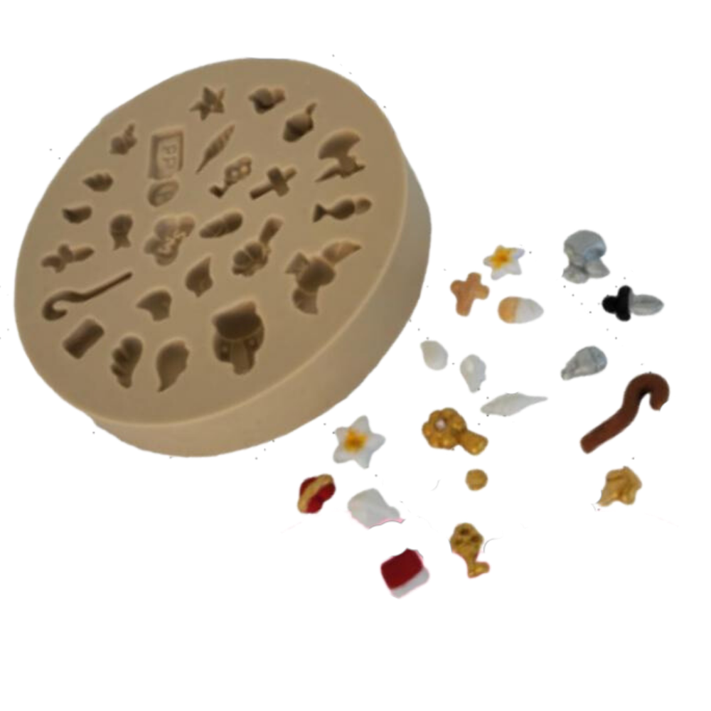 Molde de Silicone Aplique Acessórios para Abençoados - PP e P - Cód 1068