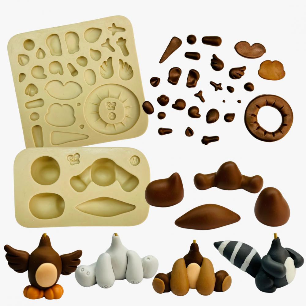 Molde de Silicone Animais do Bosque M (sem cabeça) - Cód 1380