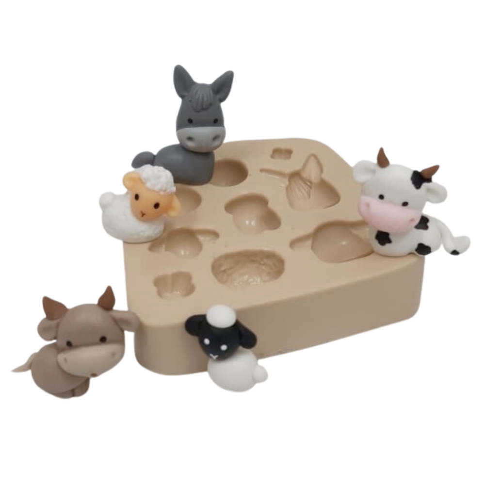 Molde de Silicone Animais do Presépio mini