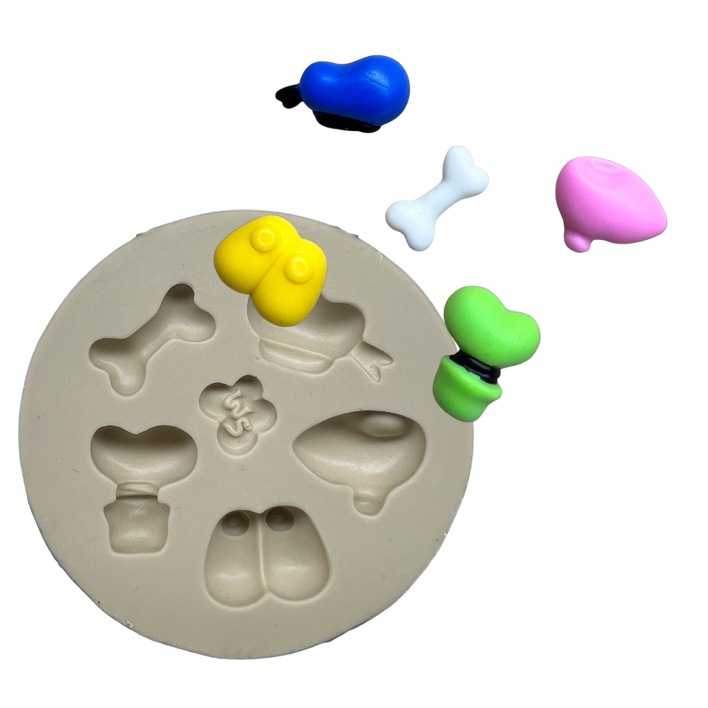 Molde de Silicone Aplique Acessórios Dog/Patos - Cód 1270
