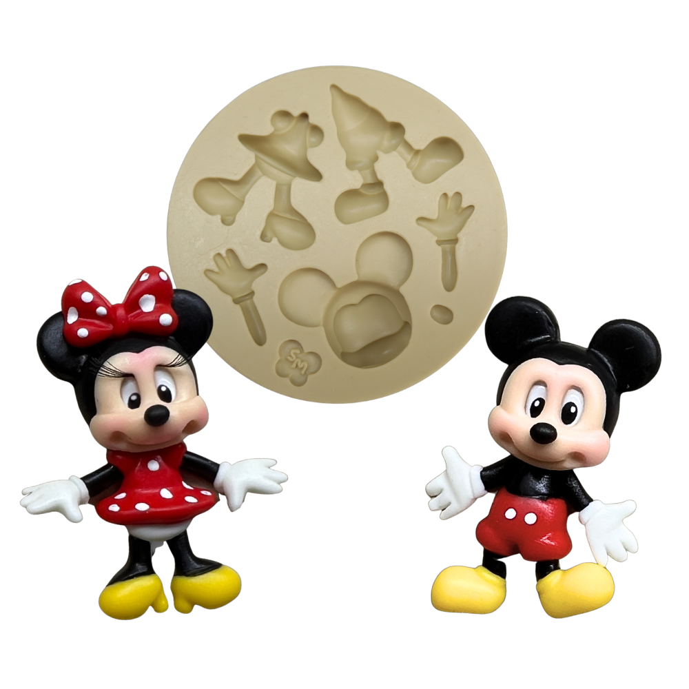 Molde de Silicone Aplique Casal de Ratinhos - Cód 1271