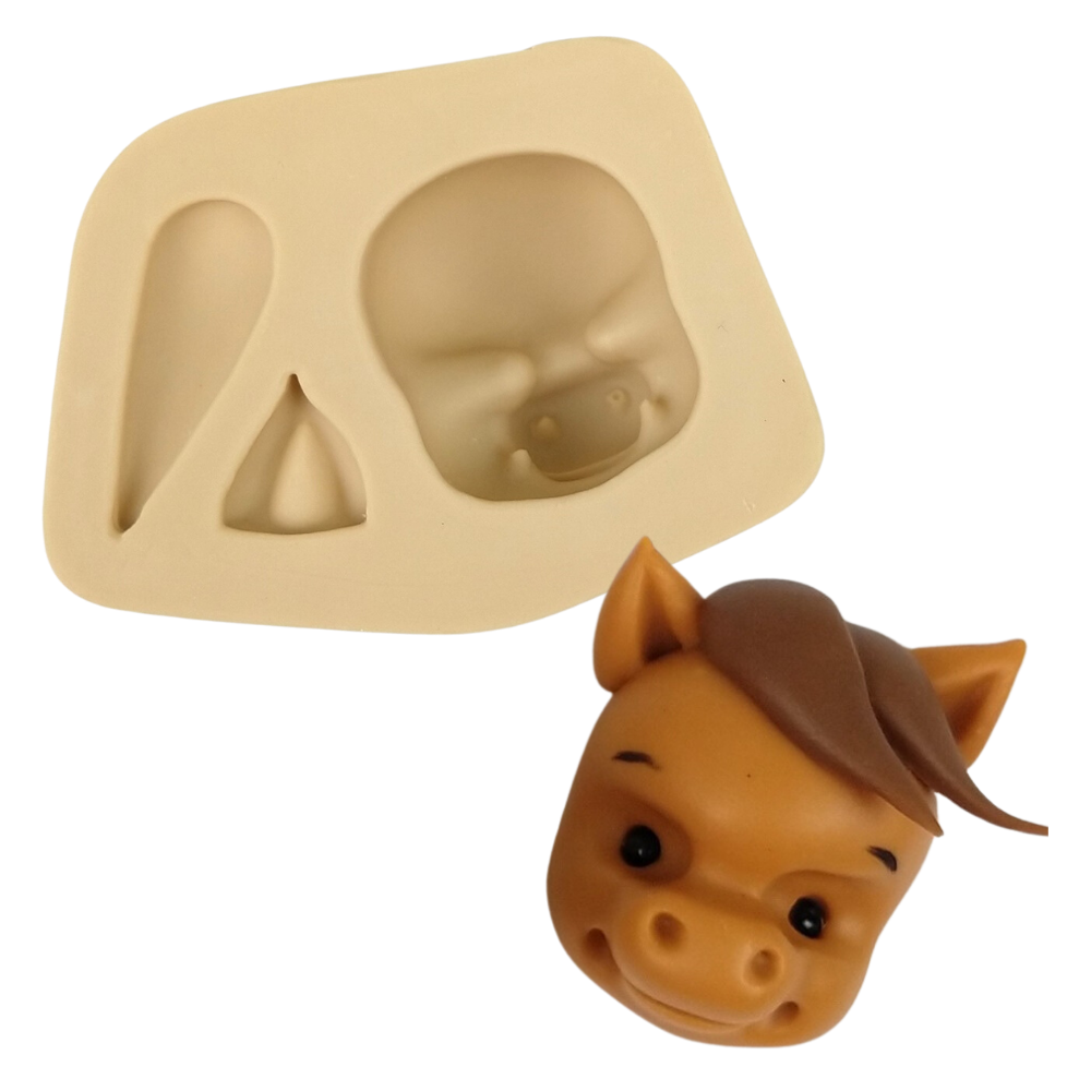 Molde de Silicone Aplique Fazendinha Cavalo