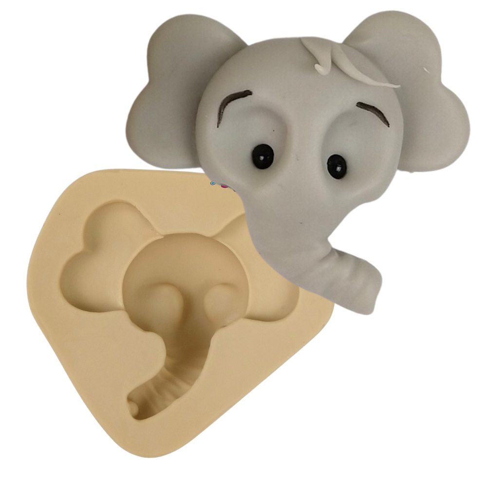 Molde de Silicone Aplique Safari Elefante