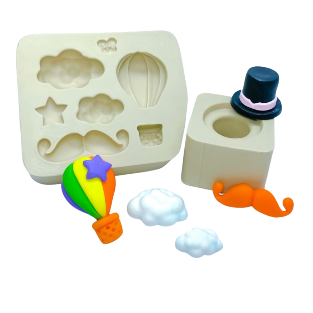 Molde de Silicone Apliques Bigodudo